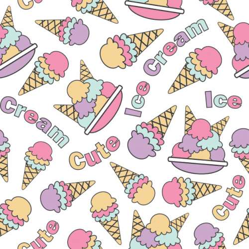 Printed Wafer Paper - Ice Cream Designs